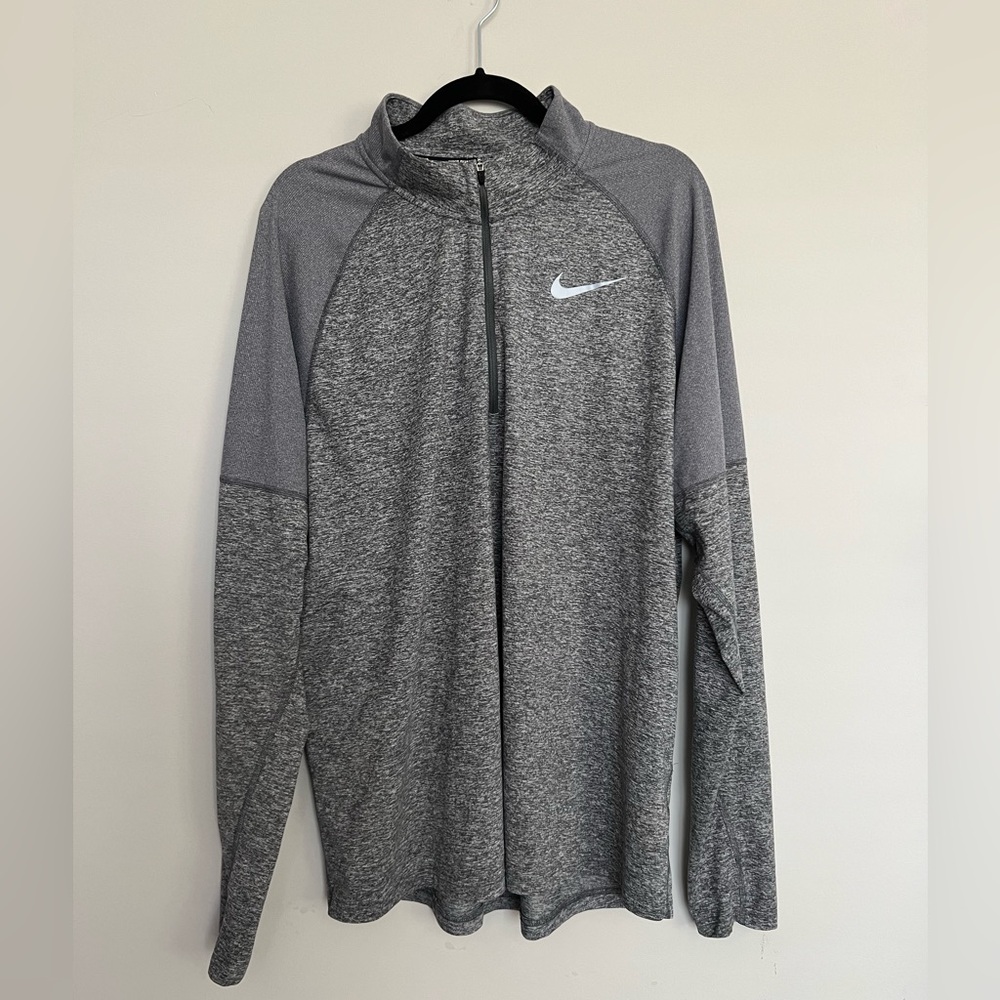 ⭐️ Nike Running Dri-Fit Gray 1/4 Zip Shirt Men’s Size XL